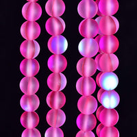 Asingeloo 48PCS 8mm Natural Pinkish Mystic Aura Quartz Gemstone Frosted Matte Titanium Round Loose Spacer Beads 15 inch Full Strand Crystal Healing Power Quartz Pink Mystic Aura