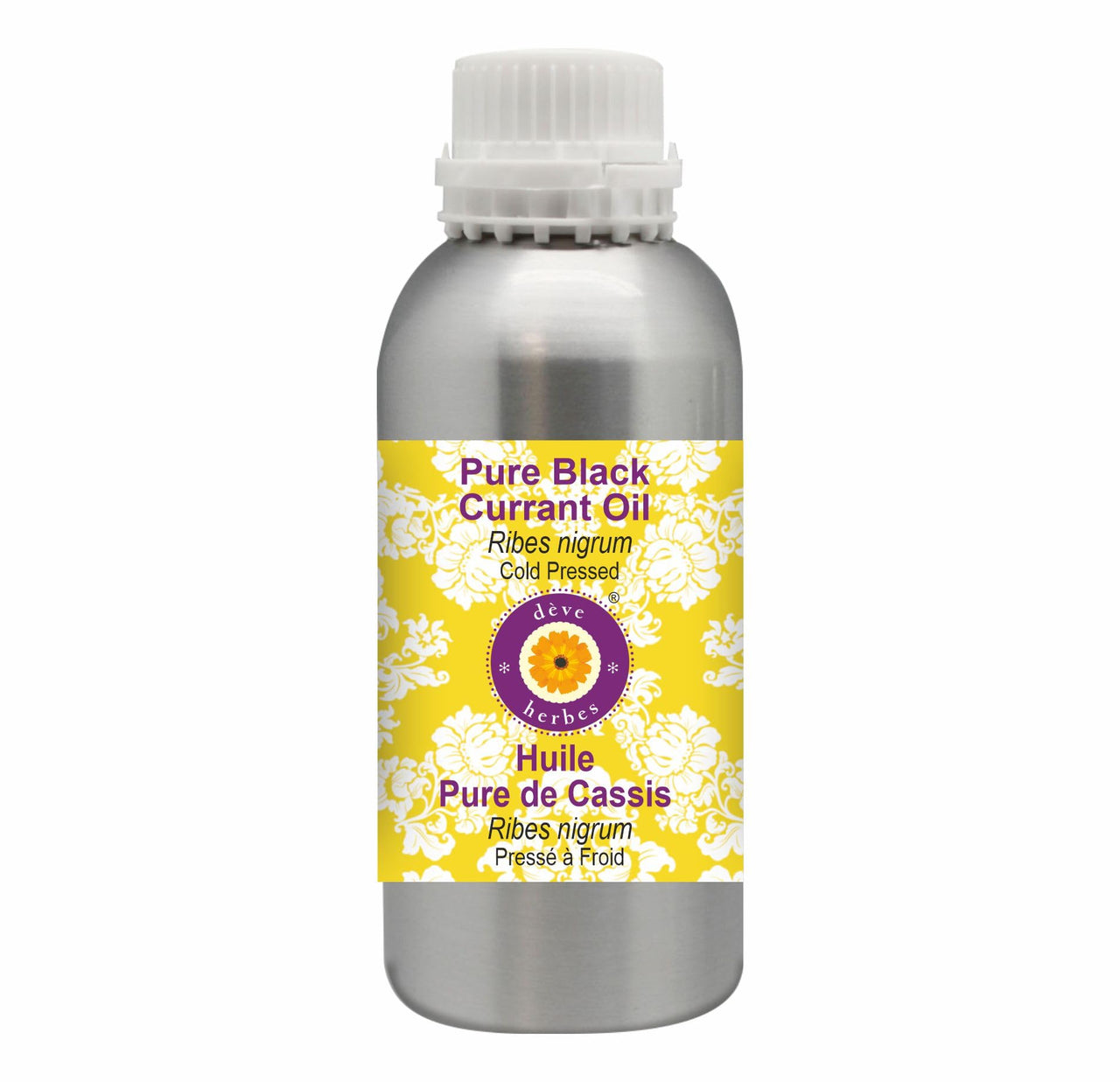 Deve Herbes Pure Black Currant Oil (Ribes nigrum) | Cold Pressed | Natural | Undiluted | For Diluting Essential Oils | For Skin & Massage | Men & Women | 630ml