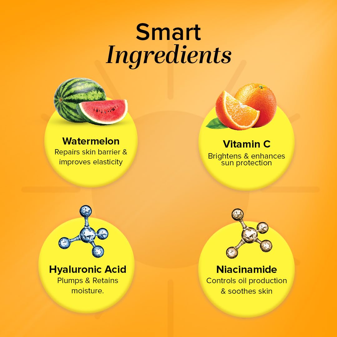Khadi Natural Vitamin C + Hyaluronic Acid Sunscreen Aqua Gel Spf 50 Pa+++ & Watermelon & Niacinamide Sunscreen Aqua Gel Spf 50 Pa+++ Combo Pack For All Skin Types| (100Gm Each)