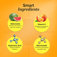 Khadi Natural Vitamin C + Hyaluronic Acid Sunscreen Aqua Gel Spf 50 Pa+++ & Watermelon & Niacinamide Sunscreen Aqua Gel Spf 50 Pa+++ Combo Pack For All Skin Types| (100Gm Each)
