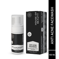 House of Beauty Anti Acne Foam Face Wash | Reduces Oil on Face, Deep Cleanses Pores, Reduces White Heads & Black Heads (100ml, Pack of 1)