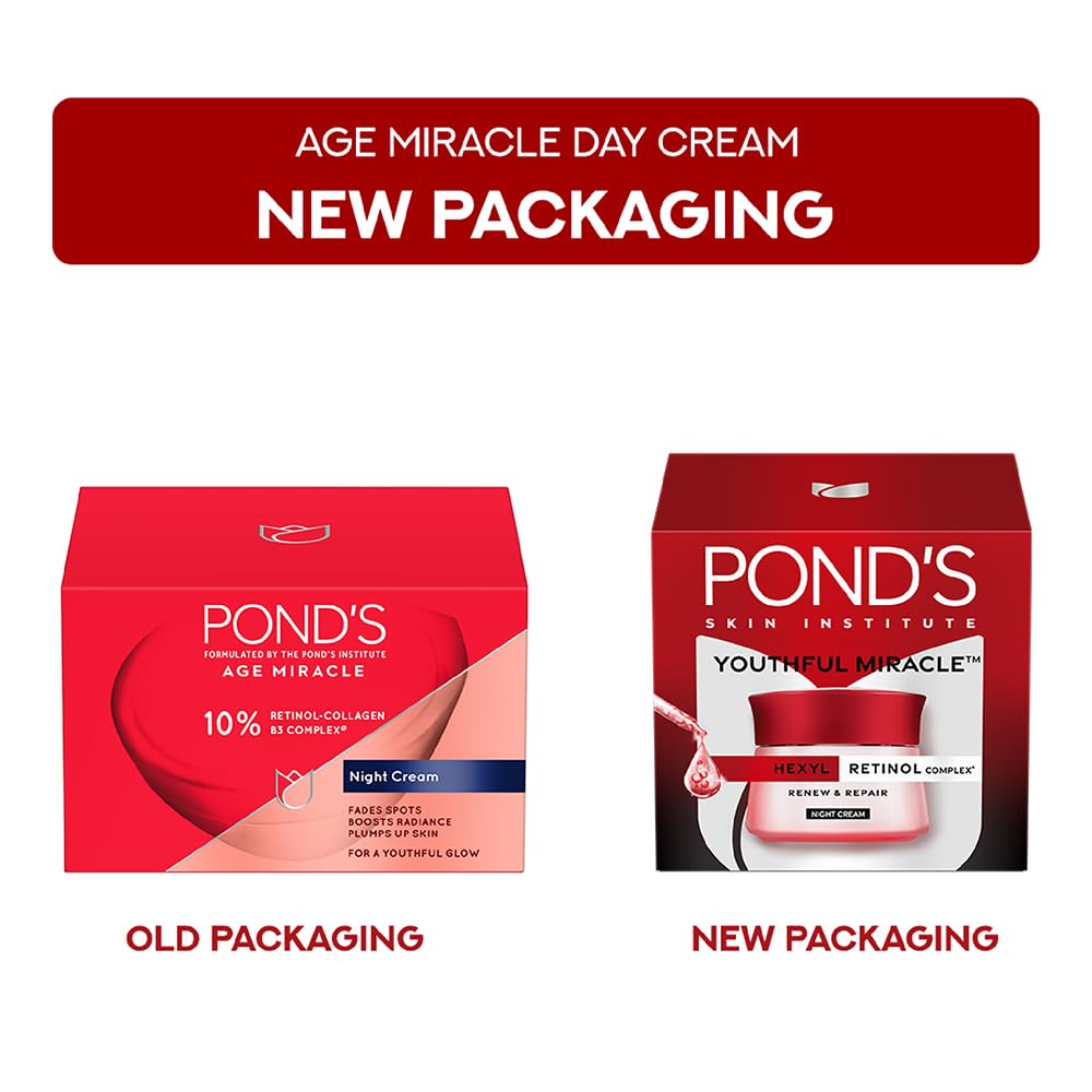 POND's Youthful Miracle Hexyl Retinol Complex, Renew & Repair Night Cream 50g