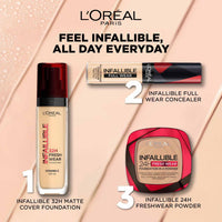 L'Oréal Paris Full Coverage Concealer, Waterproof Formula, For Undereye Circles and Blemishes, For Highlighting and Contouring, Infallible, Shade: 314, 10g