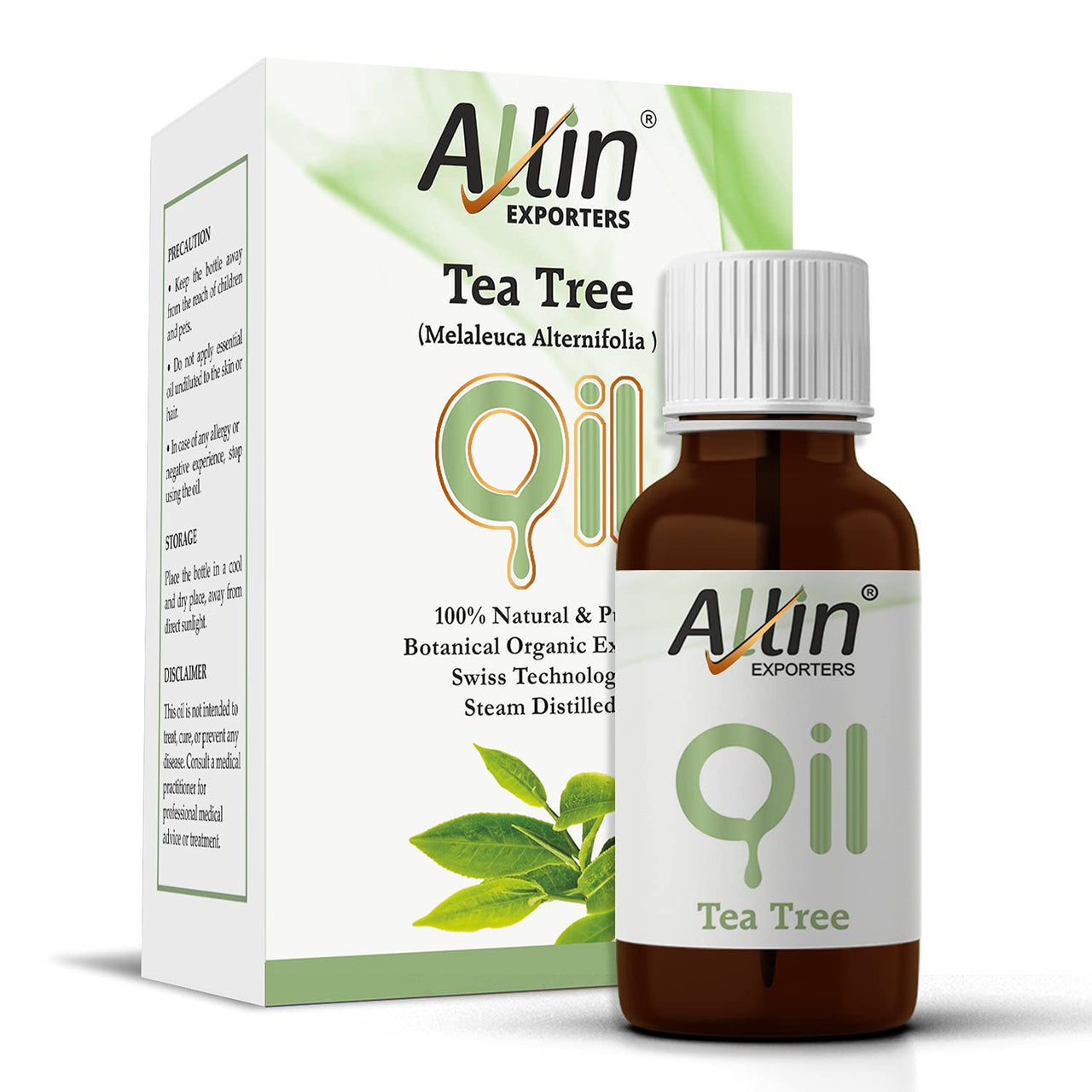 Allin Exporters Tea Tree Essential Oil Undiluted & Pure Aromatherapy Therapeutic Grade for Healthy Skin Hair & Face (15 ML)