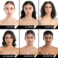 FLiCKA The Base Story Cream Foundation for Face Makeup 8.5gm | Medium to High Coverage | Waterproof & Long Lasting | Smooth & Matte Finish with SPF | All Skin Types | 02 Beige