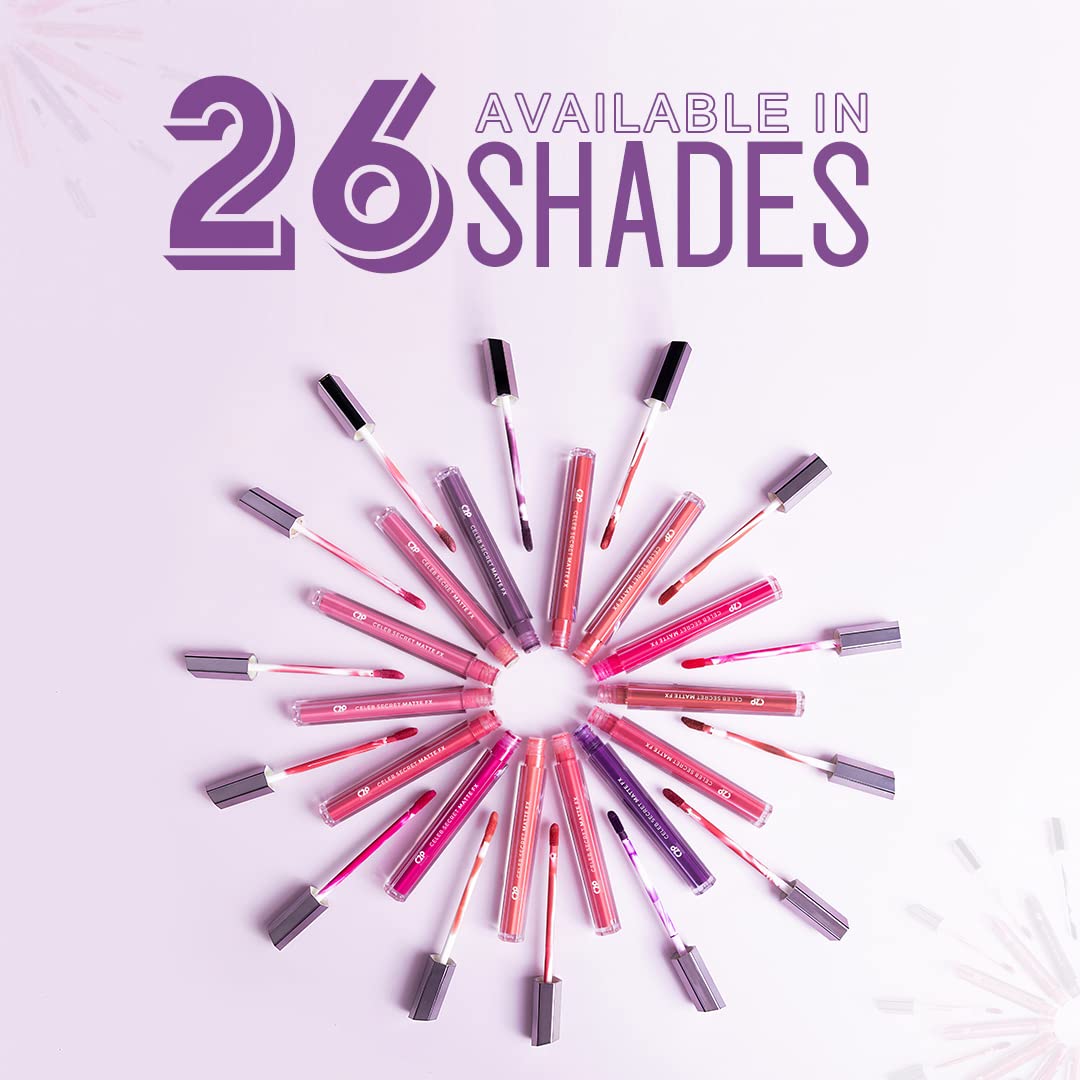 C2P Pro Liquid Lipstick Waterproof Matte Orange Lipsticks for Women | Long Lasting Smudge Proof | Infused with Argan Oil, Vitamin E | Cruelty Free, Vegan - Celeb Secret (Liquid Lipstick Alia, 2 ml)