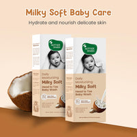 Mother Sparsh Milky Soft Head to Toe Baby Wash -200ml with Milk Protein & Shea Butter | Tear Free 2 in 1 Natural Body Wash & Shampoo for Babies
