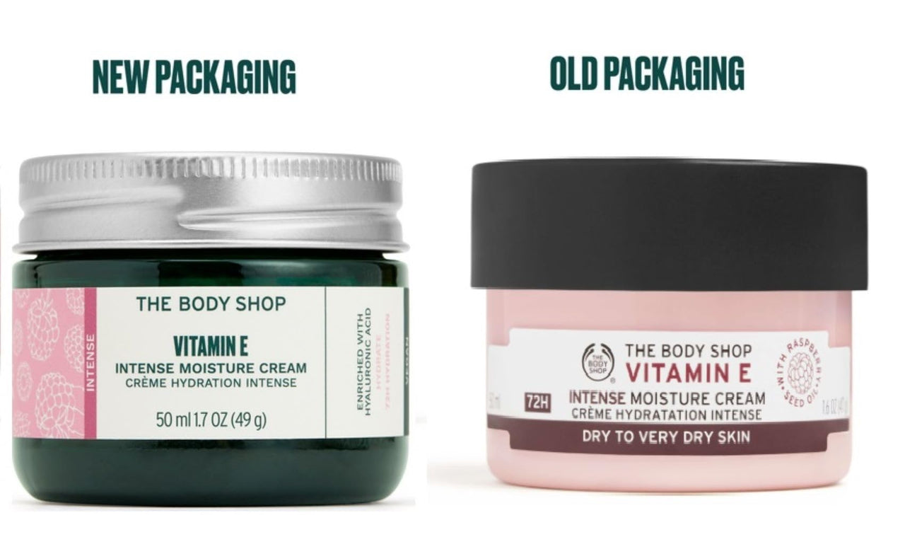 The Body Shop Vitamin E Intense Moisture Cream | 72H Hydration with Hyaluronic Acid & Raspberry Seed Oil | Restores Dry Skin | Vegetarian | For Men & Women | 50ml