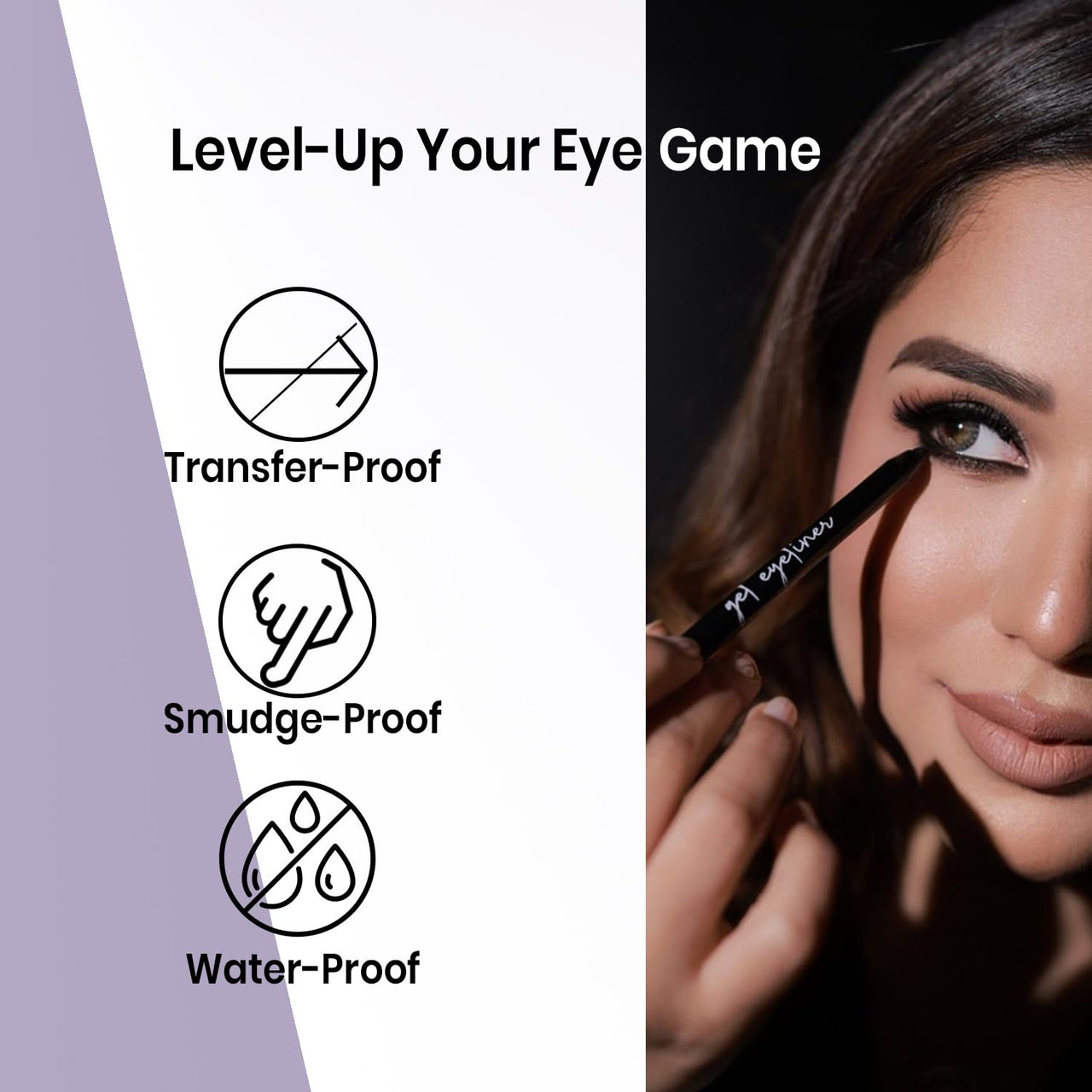 Oceglow Waterproof Gel Eyeliner | Smudge-Proof & Long-Lasting | Intense Color Payoff | Smooth Glide Formula Brown Color - 0.5g