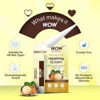 WOW Skin Science Shea Butter & Ceramides Repairing Lip Balm With Spf 50 Brightening Lip Balm For Pigmentation | With Vitamin C & Kojic Acid | 4G Brown