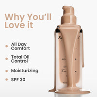 Seven Seas HD High Definition Foundation, SPF 30, Satin Finish, Oil Free and Long lasting Liquid Foundation for Women (06-Sun Beige, 40ml)