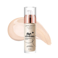 Lakyou Beauty High Coverage Foundation | Shade-01(White Ivory) | Lightweight Waterproof Base Makeup | Weightless Matte Effect | Long-Lasting Silky Smooth Finish | 60ml