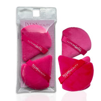 Typsy Beauty Powder Puff Pack of 2 Soft Face Makeup Sponge, Loose powder Foundation Blending Sponges Set, Beauty Blender, Contouring, Wedge Triangle Shape Wet & Dry Tool Washable Reusable(Pink)