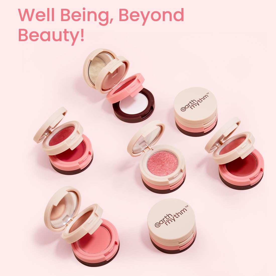Earth Rhythm Dab Set Go 3-in-1 Face Palette With Eyeshadow, Lip & Cheek Tint & Mattifying Face Powder, For Everday Makeup, Highly Pigmented (Cosmopolitan)