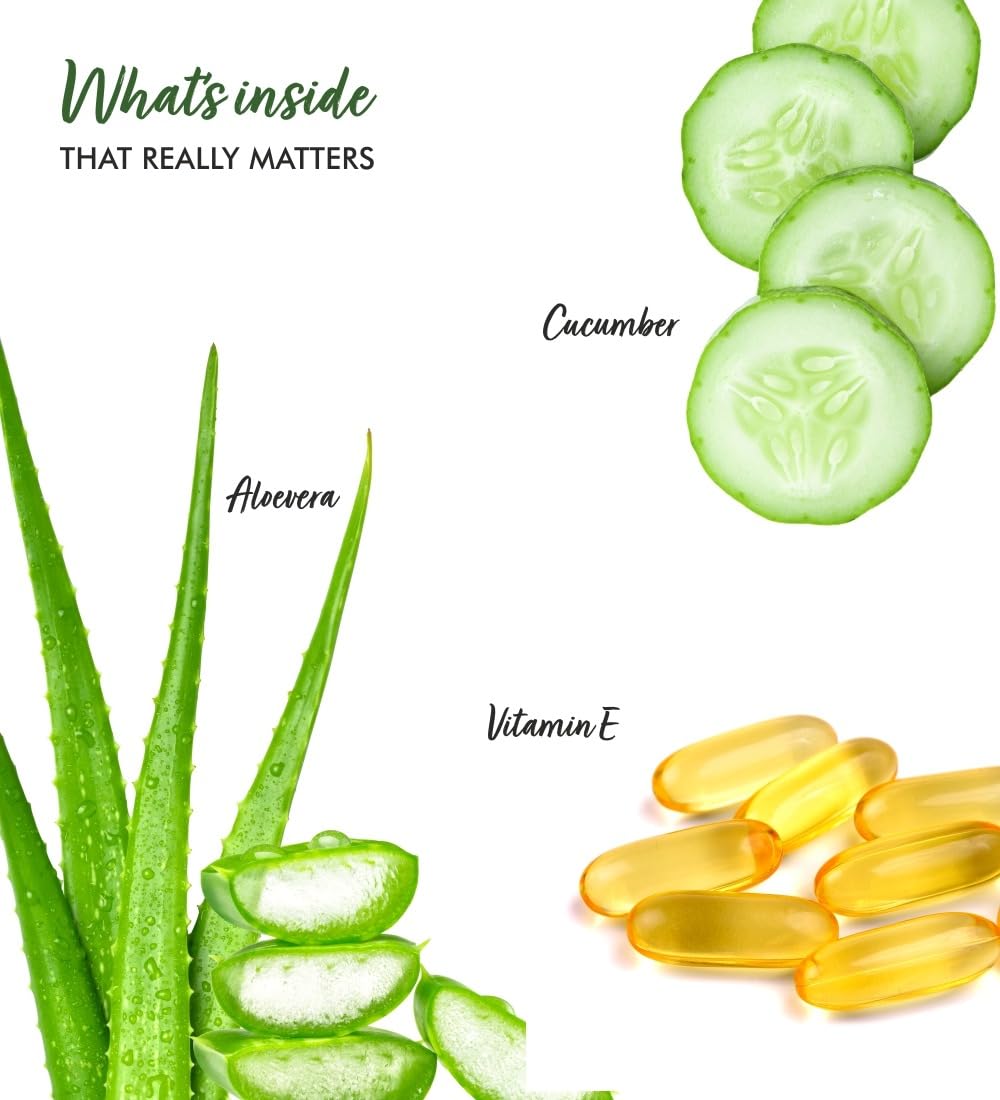 THE LOVE CO. Aloe Vera & Cucumber Extract Gel - 250ml | Refreshing Hydration & Soothing Formula | Natural Moisturizer for Face and Body | Suitable for All Skin Types