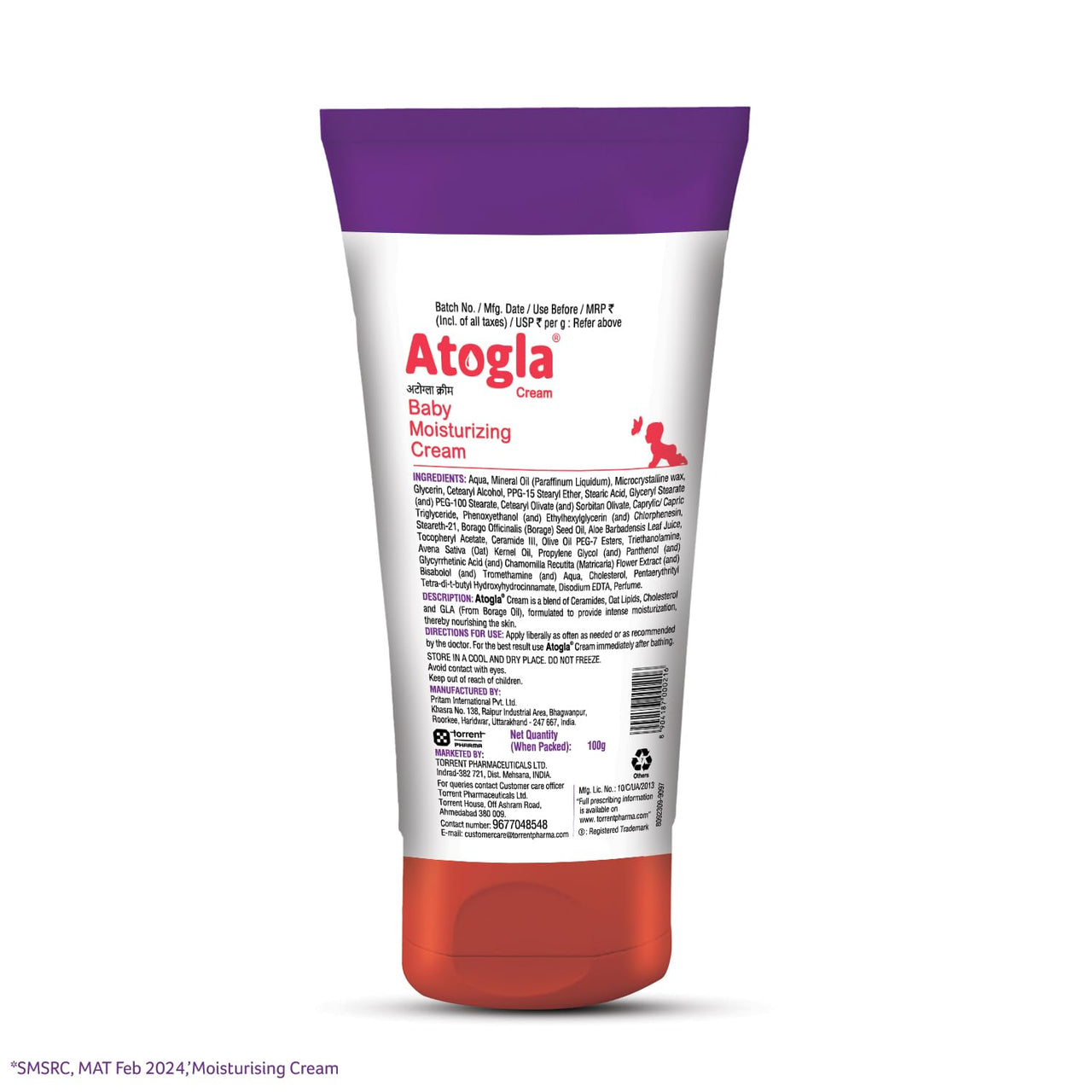 Atogla Cream Atogla Baby Cream | For Soft Skin | Recommended by Doctors | Protects Against Rashes and Prevents Skin Irritation, 100g