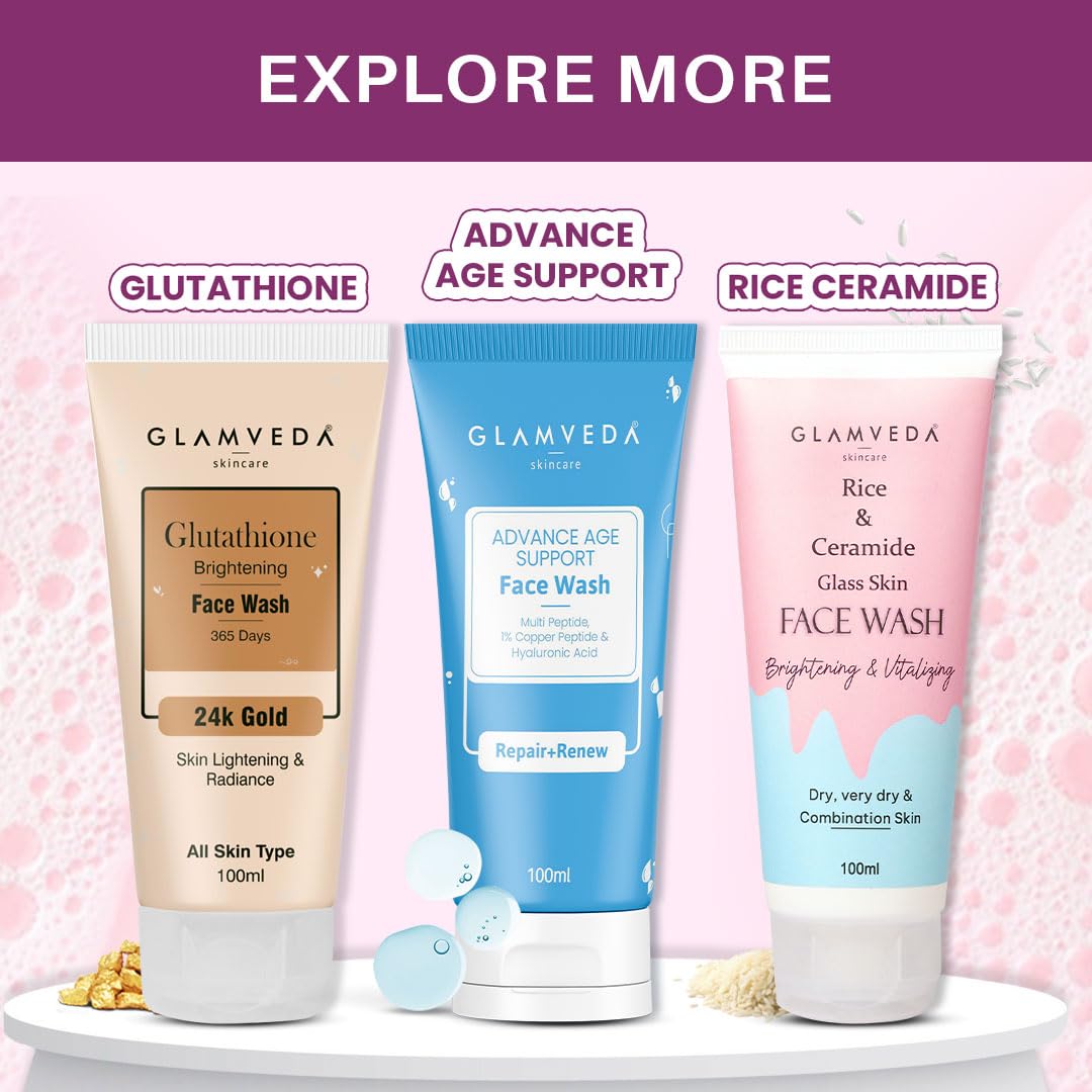 Glamveda Glycolic Acid & 0.05% ww Salicylic Acid Anti Acne Face Wash (100ml Pack of 2) | For Oily & Acne Prone Skin | Oil balancing, Deep Cleansing | No Paraben, SLS