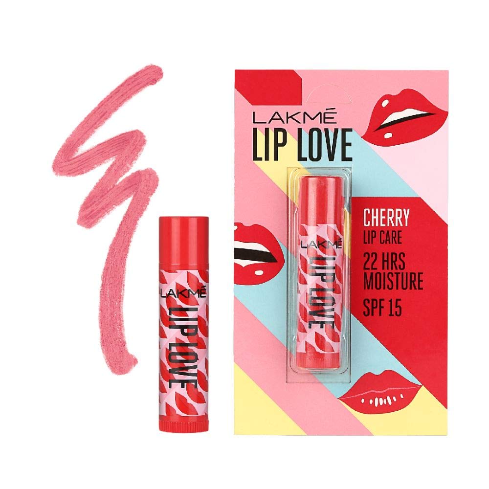 Lakmé Lip Love Chapstick Cherry, Lip Balm With Medium Spf 15, 4.5G & 9 To 5 Weightless Mousse Matte Foundation Cream for Dry Skin, Beige Vanilla, 6G