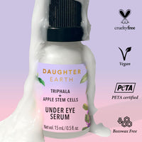 DAUGHTER EARTH Under Eye Serum With Triphala & Apple Stem Cells | Helps with Puffiness Lines | Hydrated Firm & Supple Skin | Vegan | Skin Care Revitalizes The Look | 15ml