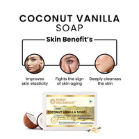 Khadi Organique Pure Natural Herbal & Handmade Coconut Vanilla Soap Combo Kit Pack of 4 500 gm