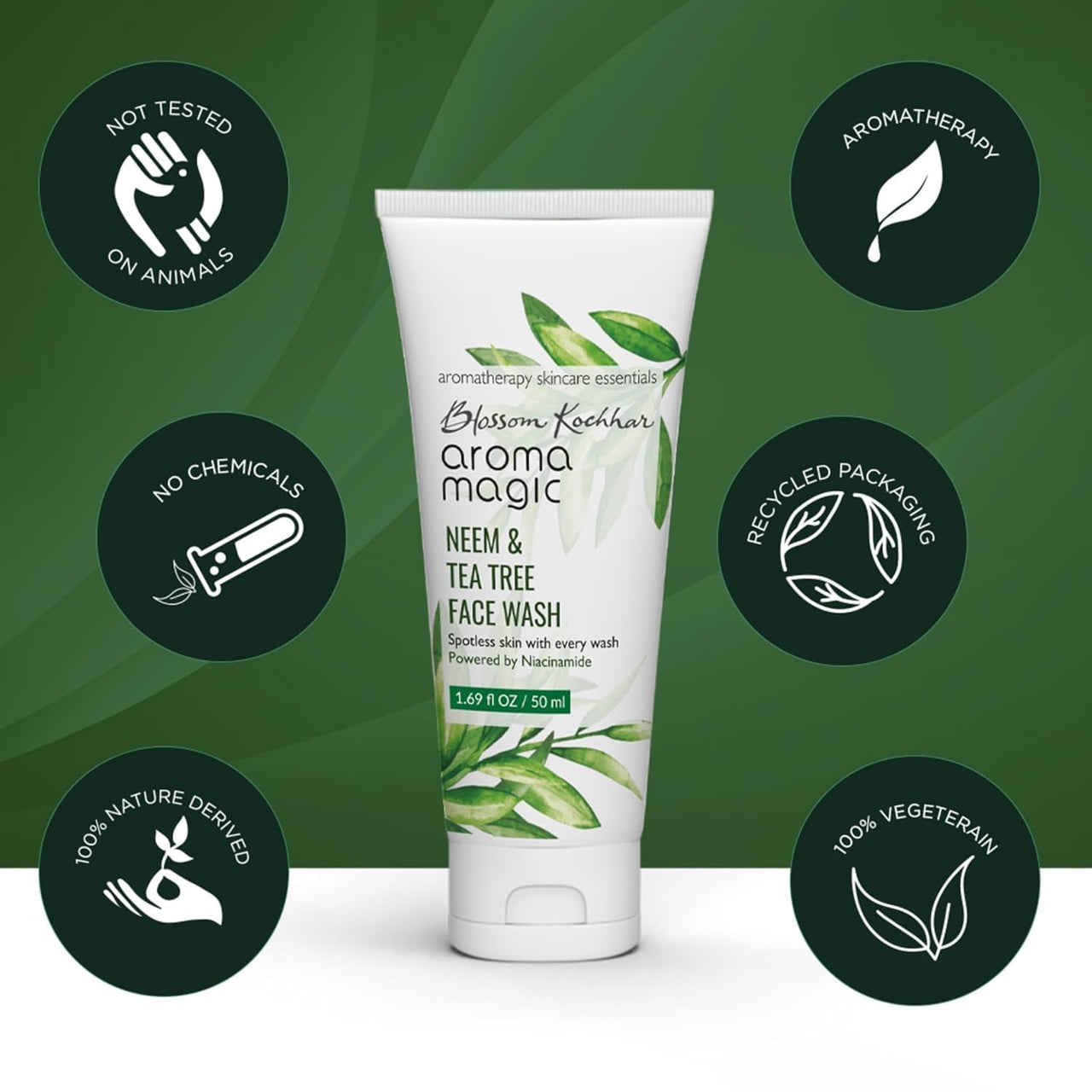 Aroma Magic Neem And Tea Tree Face Wash (PWRD by Niacinamide) - 100 ml