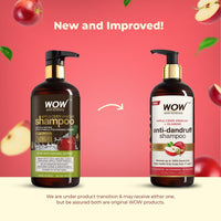 WOW Skin Science Apple Cider Vinegar Shampoo - 500ml | Mild Anti-Dandruff Shampoo For Daily Use | Suitable For Men & Women | Balances PH Level | Contains No Sulphates, Parabens or Harmful Chemicals