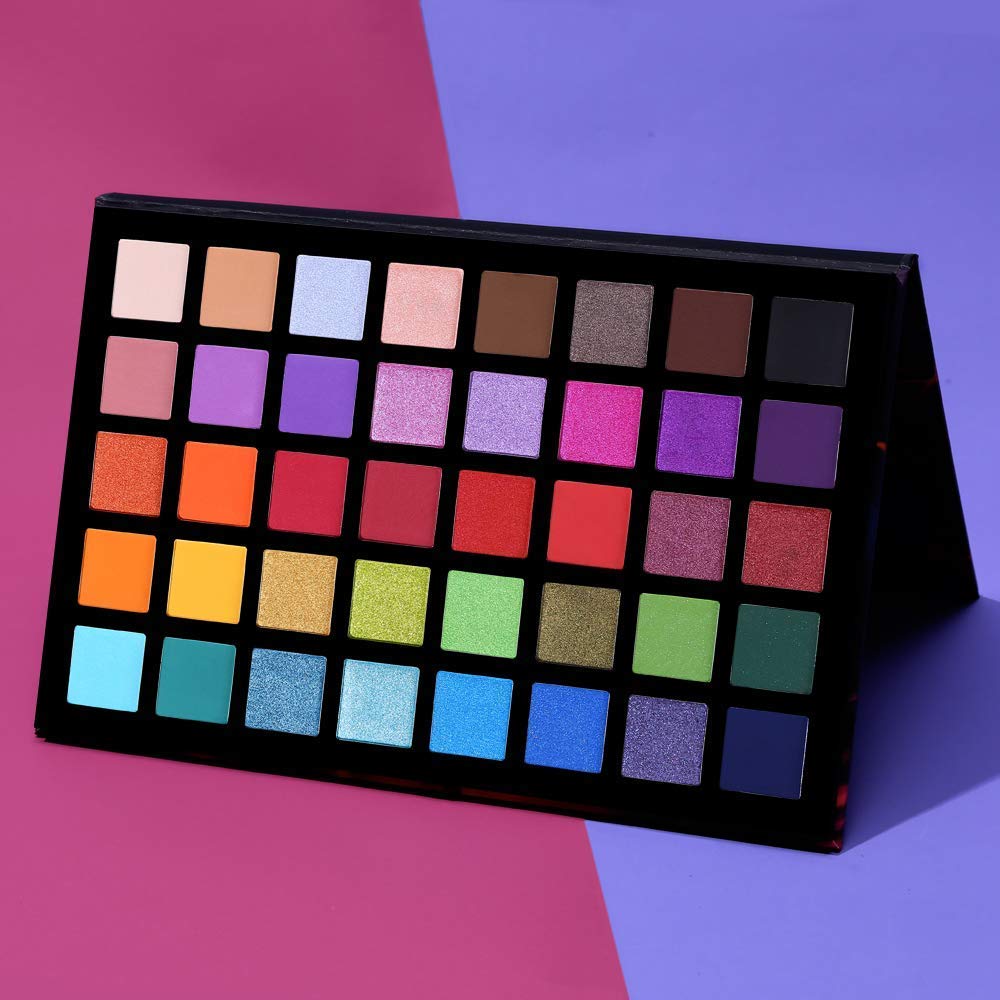 URBANMAC Spotlight Eyeshadow Palette, Professional 40 Color Eye Shadow Matte Shimmer Makeup Pallet Highly Pigmented Colorful Powder Long Lasting Waterproof Eye Shadow - Multicolor