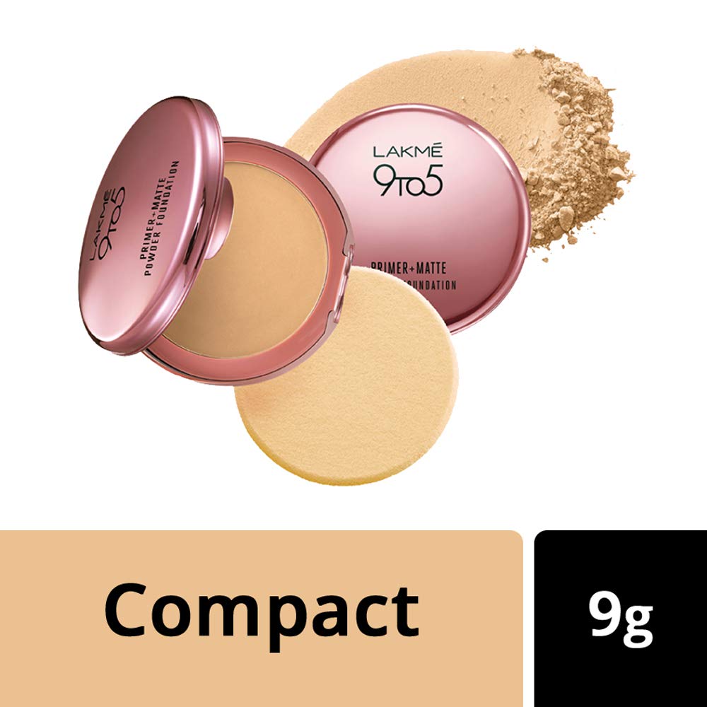 Lakmé 9 To 5 Primer With Matte Powder Foundation Compact, Ivory Cream, 9G And Lakmé Absolute Shine Liquid Eye Liner, Black, 4.5Ml