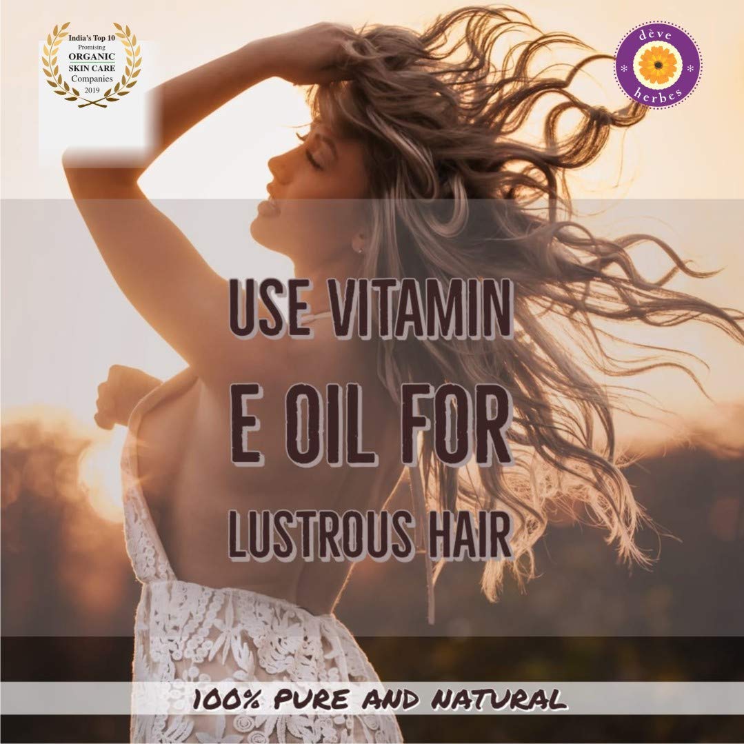Deve Herbes Vitamin E Oil for Healthy Skin, Hair & Nails | Pure | Non-Sticky | Non-greasy | Lightweight | All Skin Types | Men and Women 15ml