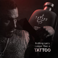 Ustraa Tattoo Cologne - 100ml - Perfume for Men | with a mix of spicy, woody and citrusy notes | Ideal for night occasions | Long-lasting fragrance with no gas