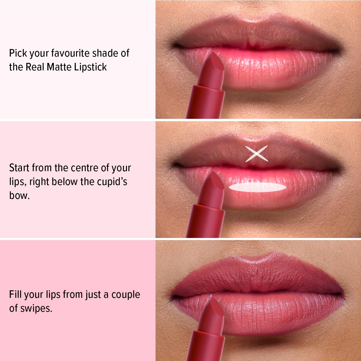 Mila Beauté Real Matte Lipstick | Enriched With Rosehip Extract | Ultra Matte Finish & Long Lasting I Single Swipe, Lightweight & Comfortable - 16-ENGLISH RED