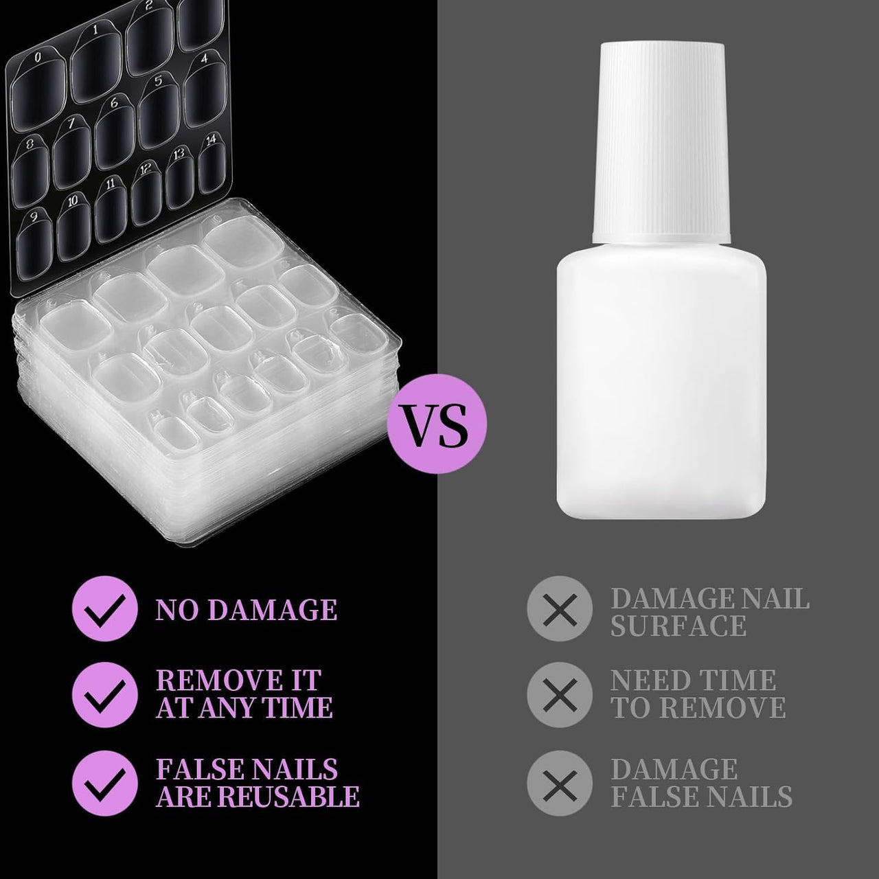 HUDA GIRL 1200 Double-Sided Nail Glue Tabs, Nail Glue & Nail Stickers for Nail Art, Super Sticky Nails Stickers, Perfect Nail Glue for Press On Nails Strong Hold Easy Application for Long-Lasting Wear