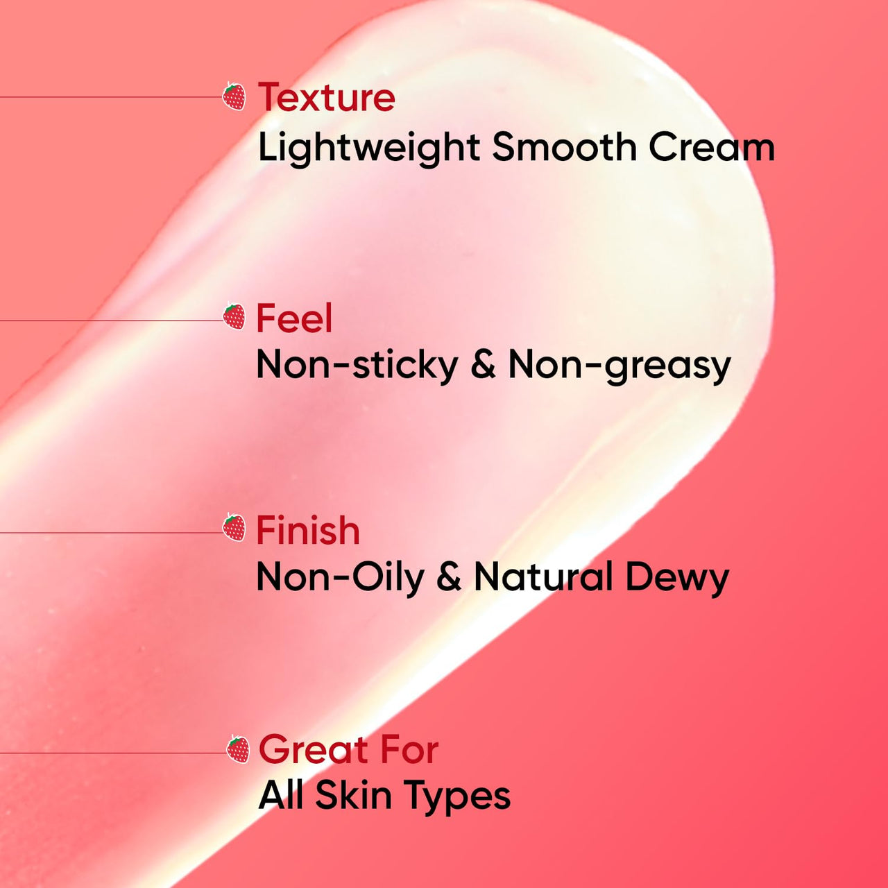 Dot & Key Strawberry Brightening Moisturizer | Niacinamide, Peptides & Hyaluronic Acid, Non-sticky, Brightens Skin, Intense Moisturization | Non-Comedogenic & Fragrance Free, Lightweight | 80g