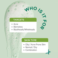 Moody Acnexpert Foaming Face Wash Cleanser for Oily, Acne Prone Skin with 2% Salicylic Acid & Green Tea | Alcohol & Sulphate Free Face Wash for Men & Women | Suitable for All Skin Type, 80ml