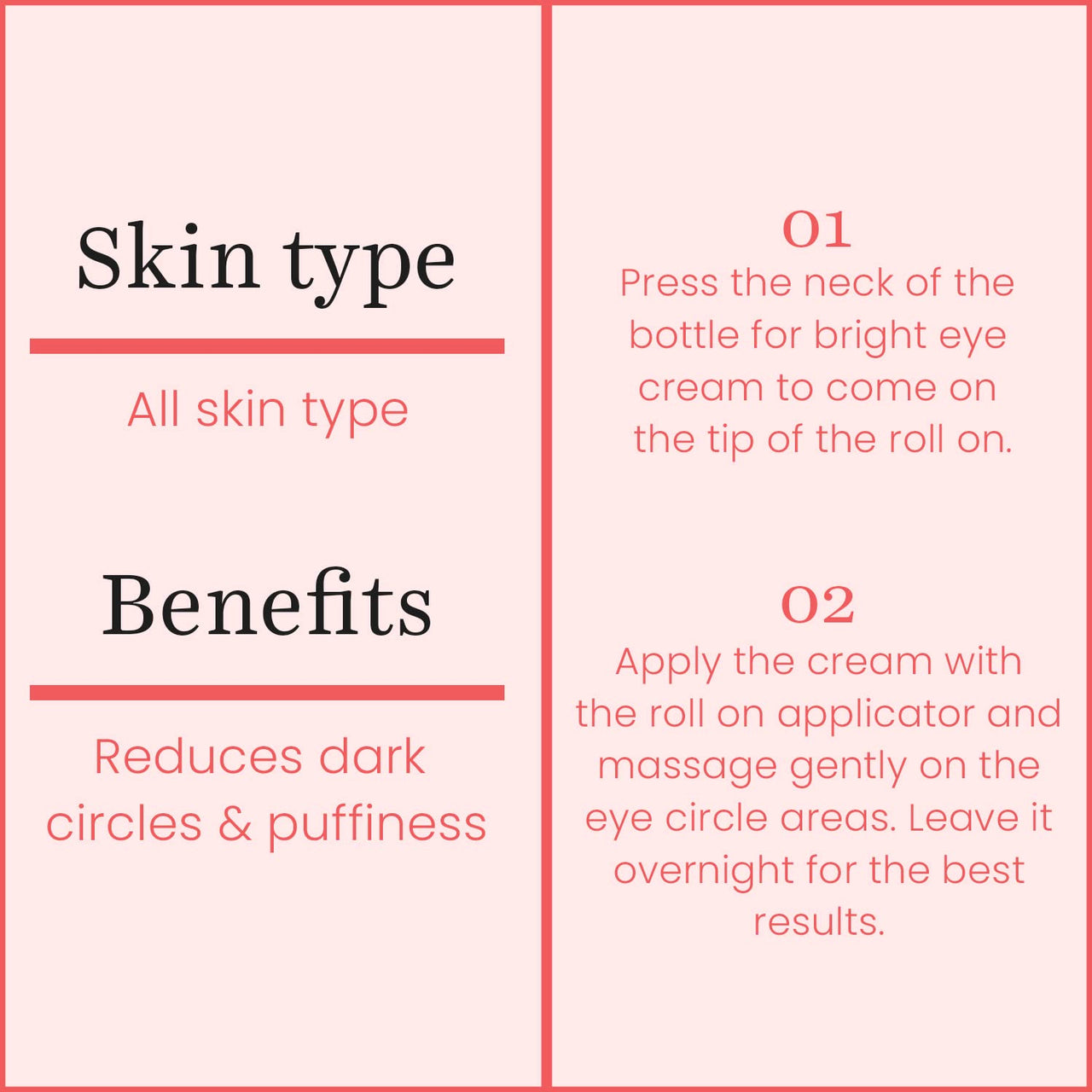 O3+ Bright Under Eye Circle Cream - for Dark Circles for Women| With Soothing Massage Roller 15g