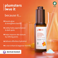 Plum Calendula & 10% Vitamin C Barrier Boosting + Glow Serum | Boosts glow | Ceramides strengthens skin barrier | Niacinamide fights pigmentation & dark spots | Non-irritant| Men & Women | For all skin types | 30ml