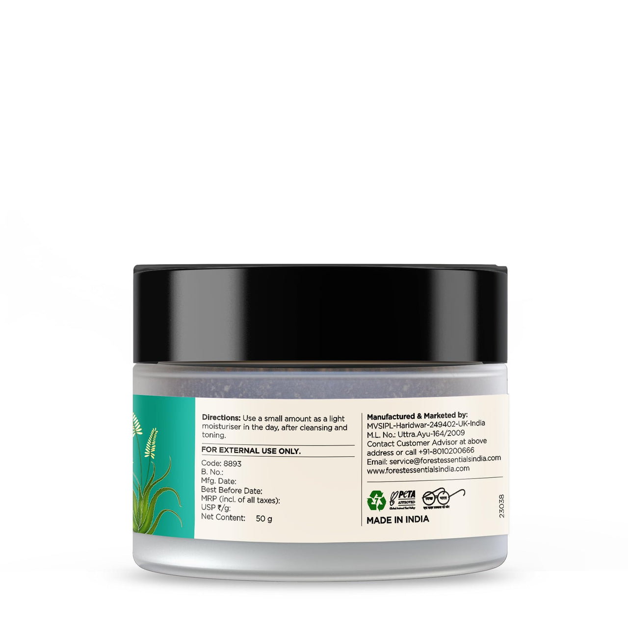 Forest Essentials Light Hydrating Facial Gel with Pure Aloe Vera | Ayurvedic Lightweight Hydrating Moisturiser for Acne Prone Skin