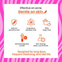 Foxtale Oil and Acne Control Face Wash | 2% Salicylic Acid + Niacinamide + Cica + Hyaluronic Acid | Fights Acne, Fades Marks, Controls Oil, Soothes Skin | Non-Drying Cleanser for Oily Skin
