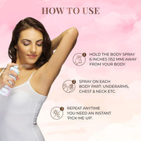 Just Herbs Long Lasting, Refreshing Body Spray, Natural Deodorant for Women - Phthalate-Free Formula,150 ml (Floral Fiesta)