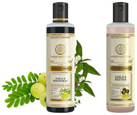 Khadi Natural Amla & Bhringraj Shampoo/Cleanser for Controlling Dandruff & Hair fall Shampoo Paraben & Sulphate-Free 210ml Amla & Reetha Hair Conditioner 210mlFor Hair Fall Rescue