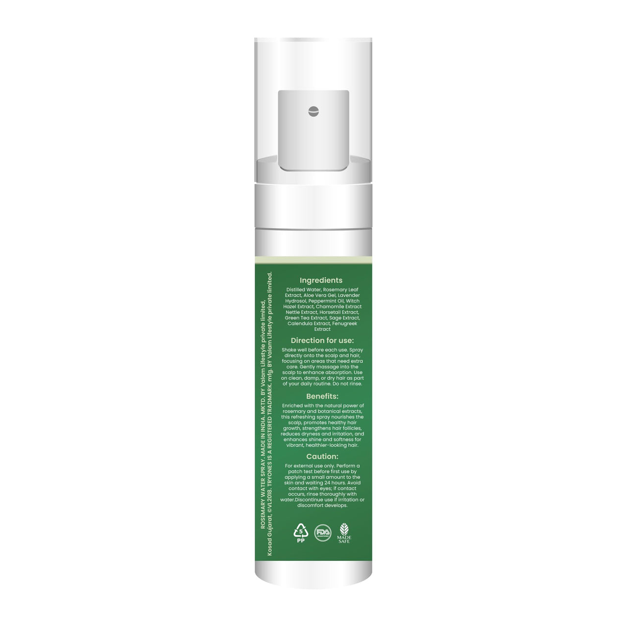 TryOnes Rosemary Water For Hair Growth | Mist Spray for Hairfall | Rosemary Hair Mist For Thick hair| Adds Shine & Helps Reduce Hairfall, Strengthens | For All Types | For Men & Women