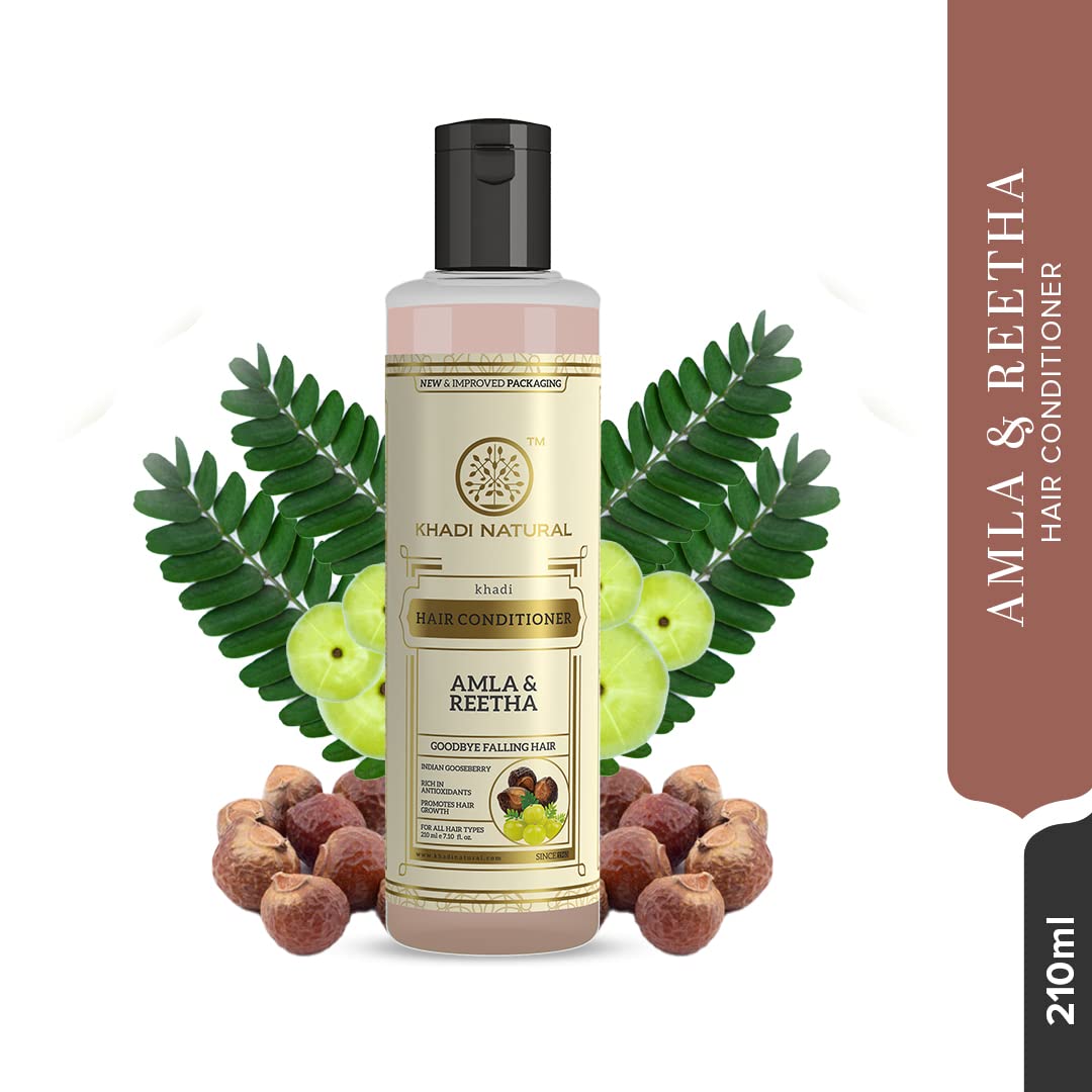 Khadi Natural Amla and Reetha Hair Conditioner 210ml, For Hair Fall Rescue, Nourishes dry and damaged hair