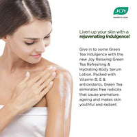Joy Relaxing Green Tea Body Serum Lotion | Refreshing & Hydrating With Bergamot & Chamomile Essential Oil | Quick Absorbing & Skin Glowing | Body Serum Lotion for All Skin Types | 300 ml