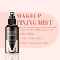 Lakyou Beauty Makeup Fixing Mist with Rose Water & Green Tea | Long-Lasting | Hydrates & Refreshes | Suitable for All Skin Types | 80ml