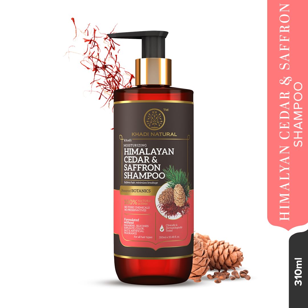 KHADI NATURAL PB DEODAR(CEDARWOOD) / HIMALAYAN CEDAR & SAFFRON SHAMPOO- 310 ml
