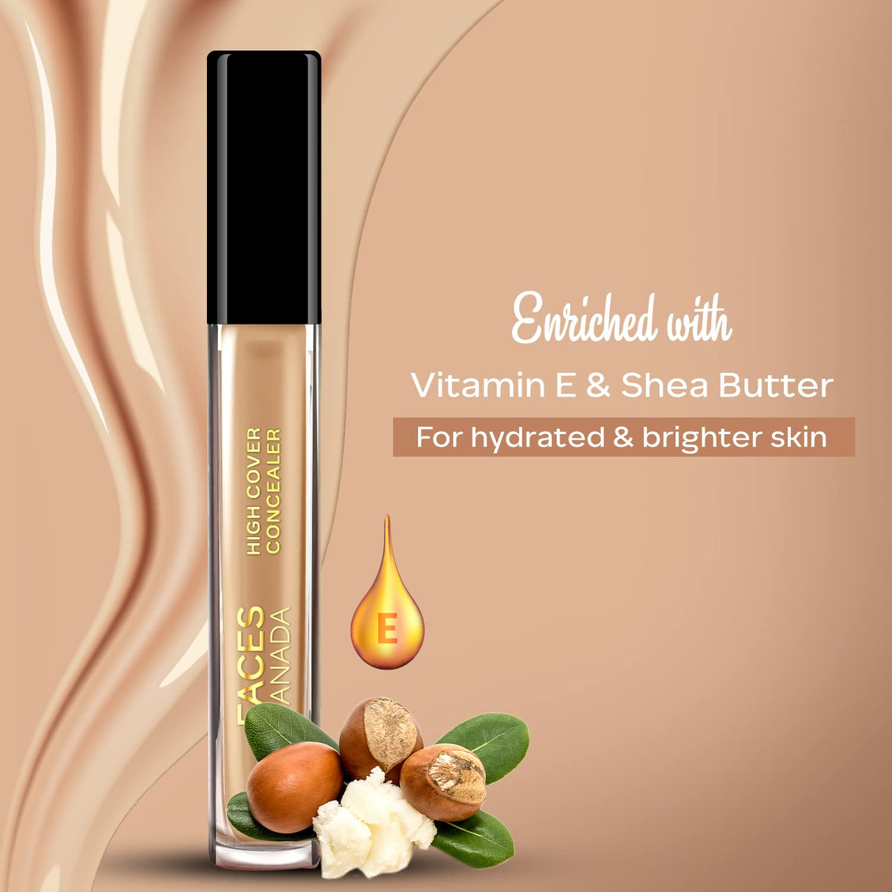 FACESCANADA High Cover Concealer - Toffee Love 04, 4Ml|High Coverage Liquid Concealer|Blends Easily|Natural Finish|Covers Spots, Blemishes & Dark Circles|With Shea Butter & Vitamin E, All Skin Type