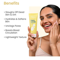 Earth Rhythm Face Scrub with Turmeric & Prickly Pear | Detoxify, Removes Grime, Unclogs Pores, Brighten Skin - 100gm