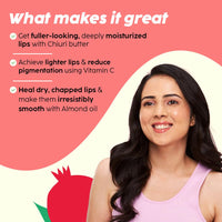 PLIX - THE PLANT FIX Pomegranate Plump Lips Puddin’ Mask for Dry Lips | with Chiuri Butter+ Vitamin C | Lightens Dark Lips| Lip Mask for Soft, Smooth, Plump Lips | 15g