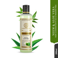 Khadi Natural Neem & Aloe Vera Herbal Shampoo | Anti Dandruff, Scalp Cooling | Strengthens Hair Roots | Supports Scalp Health| SLS and Paraben Free | 210ml