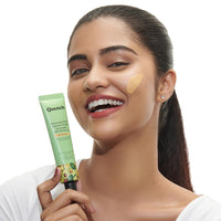Quench Daily Defense Tinted Sunscreen SPF 50 PA+++ for Glowing Skin with Avocado & 2% Niacinamide | Blue Light Protection | Satin-Matte Finish | Made in Korea (Light Medium, 50ml)